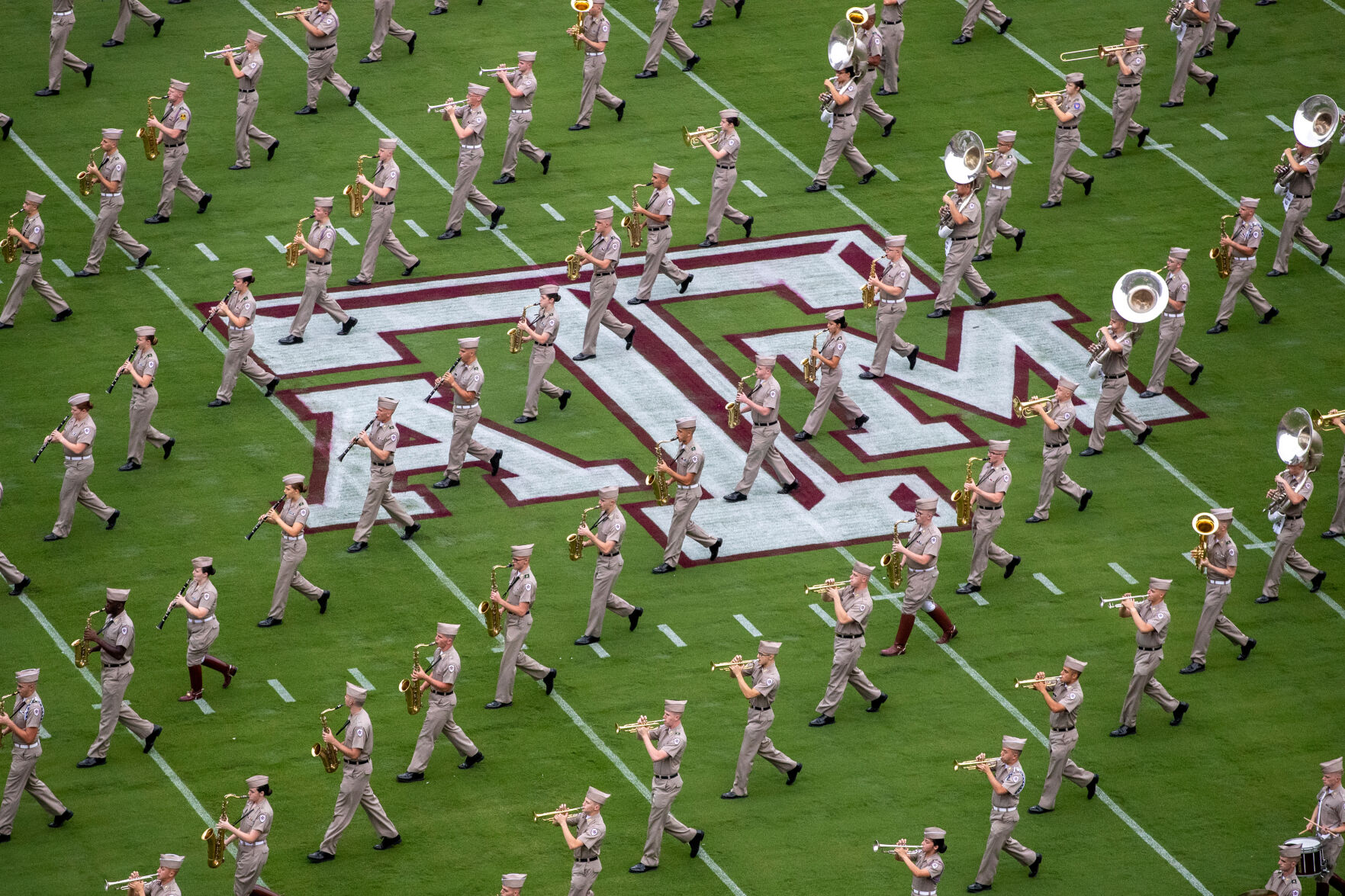 Aggie Band marches on Kyle Field